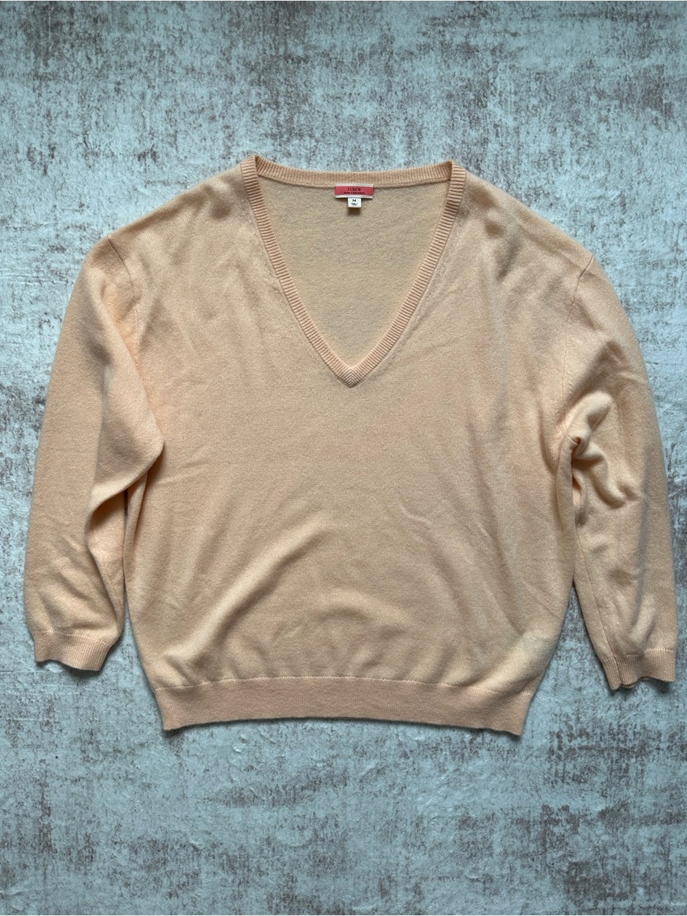 J.Crew Cashmere V-neck boyfriend sweater
in Fresh Melon